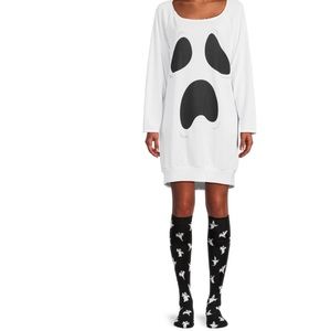 Halloween Ghost Lady Shirt Light Sweatshirt Ladies L 12-14